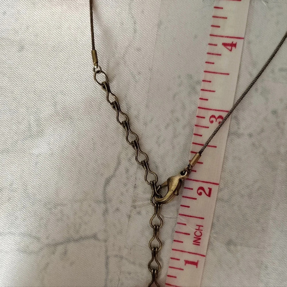 AK Anne Klein Gold-Tone Wire Chain Multi-Stone Necklace pendant adjustable - Picture 6 of 6